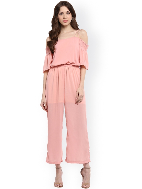 

StyleStone Women Pink Cold Shoulder Jumpsuit