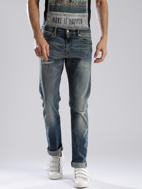 

Levis Men Blue 511 Slim Fit Low-Rise Mildly Distressed Stretchable Jeans