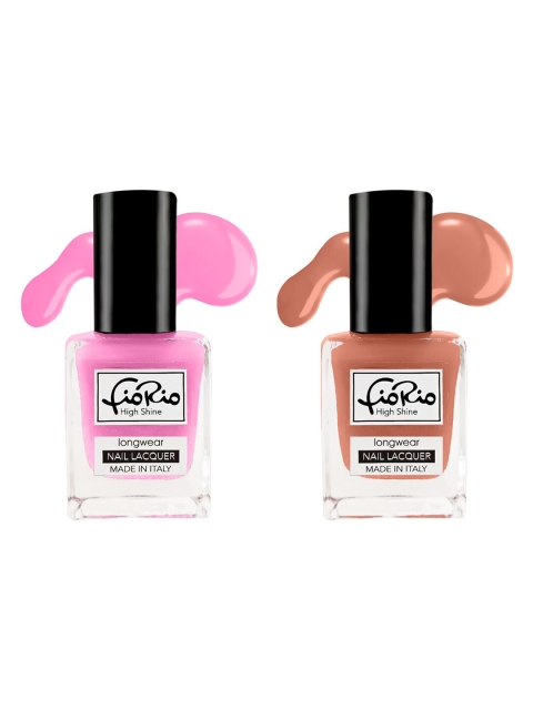 

Fiorio Women Pink and Teal Set of 2 High Shine Long Lasting Nail Lacquer - 11ml, Na