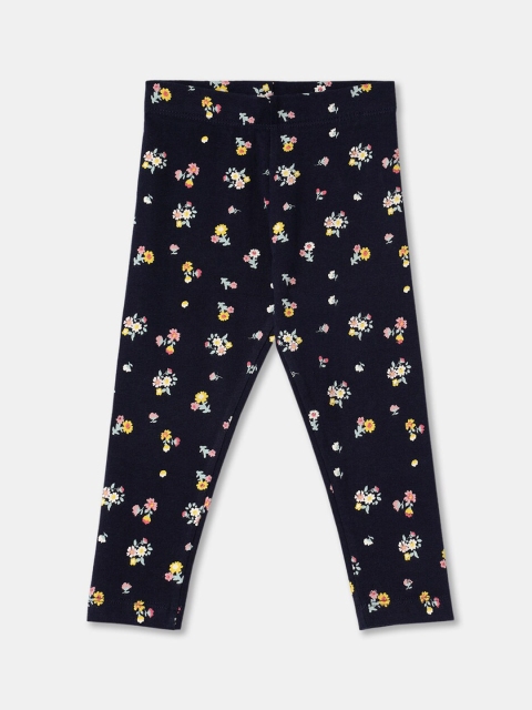 

R&B Girls Navy Blue Floral Printed Leggings