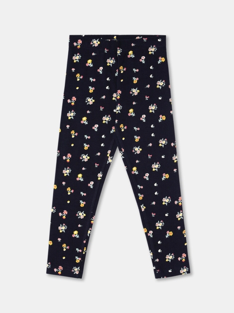 

R&B Girls Navy Blue Floral Printed Leggings