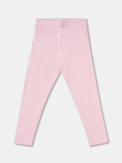 

R&B Girls Pink Solid Cotton Ankle Length Leggings