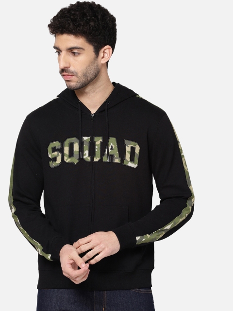 

R&B Men Black Typography Bomber Jacket