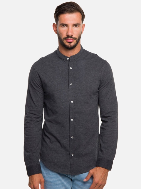 

R&B Men Grey Classic Slim Fit Casual Shirt