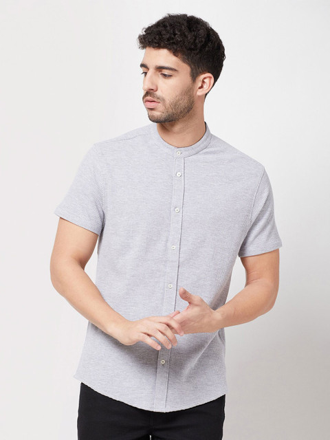 

R&B Men Grey Classic Casual Shirt