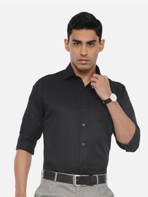 

R&B Men Black Classic Solid Casual Shirt