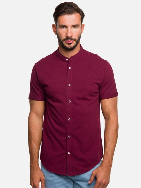 

R&B Men Maroon Classic Slim Fit Casual Shirt