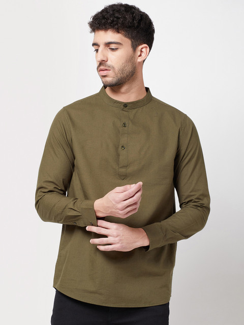 

R&B Men Olive Green Classic Slim Fit Casual Shirt