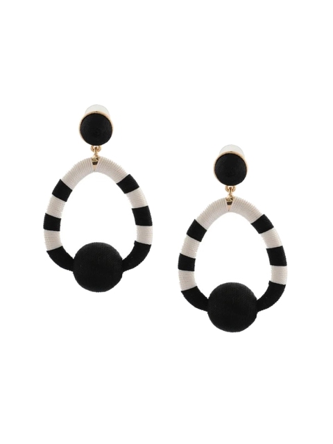

THE JEWEL FACTOR Black & White Contemporary Drop Earrings