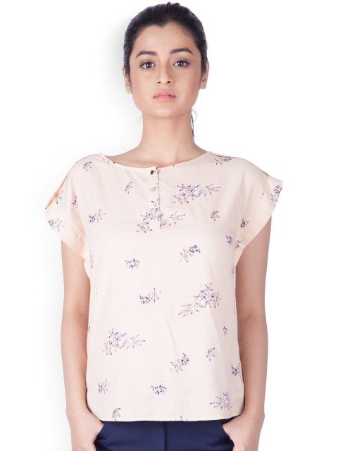 

Zink London Women Nude-Coloured Printed Boxy Top
