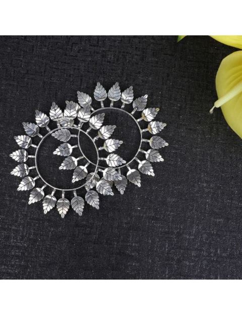 

FIROZA Set Of 2 Oxidized Silver-Toned Peepal Patri Bangles