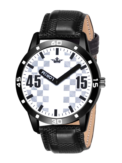 

FERRIZZO Men White Printed Dial & Black Straps Analogue Watch