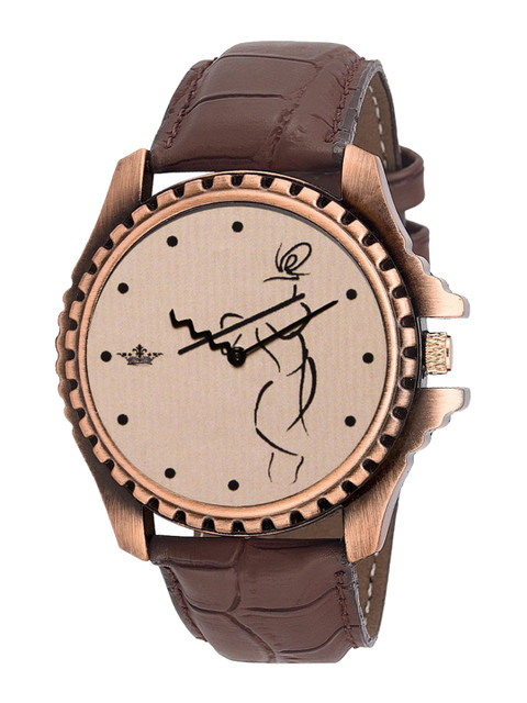 

FERRIZZO Men Beige Dial & Brown Straps Analogue Watch LR65
