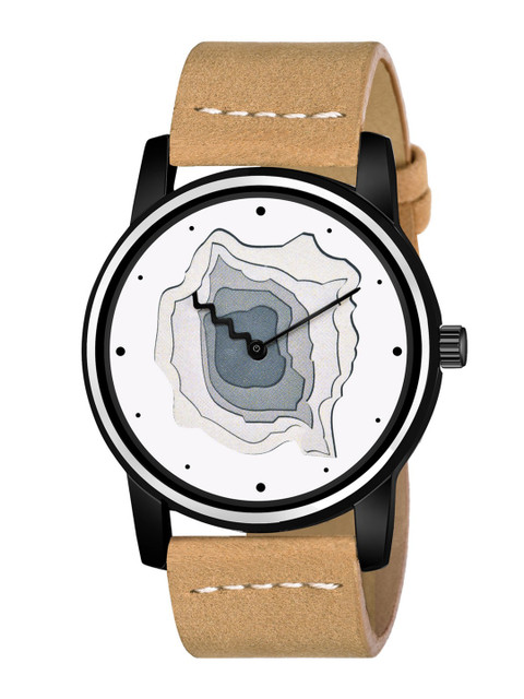 

FERRIZZO Men White Printed Dial & Beige Straps Analogue Watch LR68
