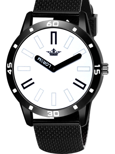 

FERRIZZO Men White Dial & Black Bracelet Style Straps Analogue Watch LR57