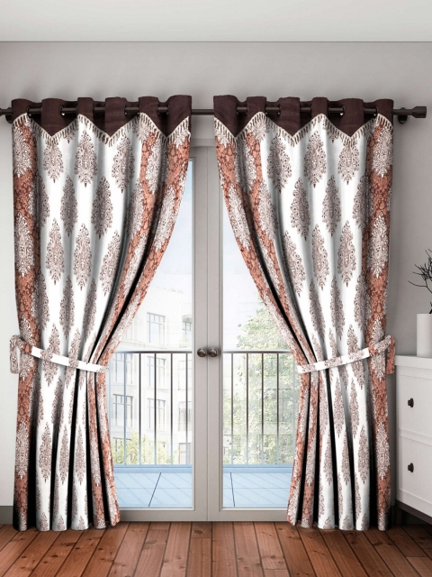 

Home Sizzler Adults Unisex Brown & White Set of 2 Ethnic Motifs Long Door Curtain