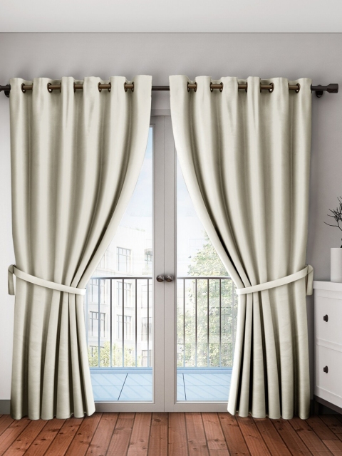

Home Sizzler Cream-Coloured Set of 2 Black Out Door Curtain