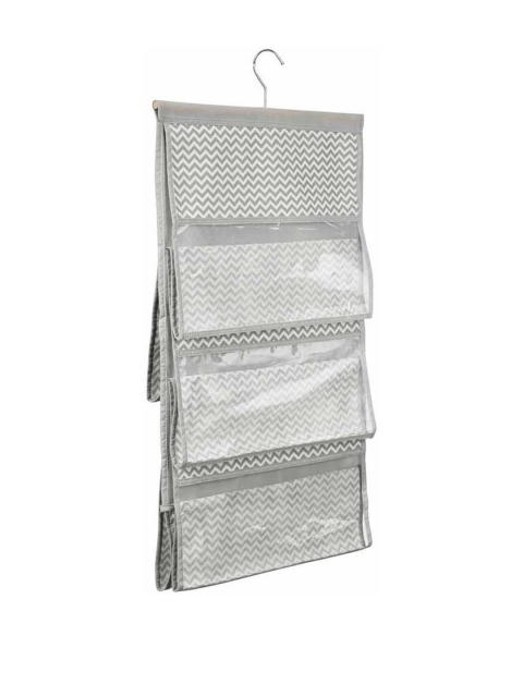 

INTERDESIGN Grey & White Printed Polyester Handbag Organiser