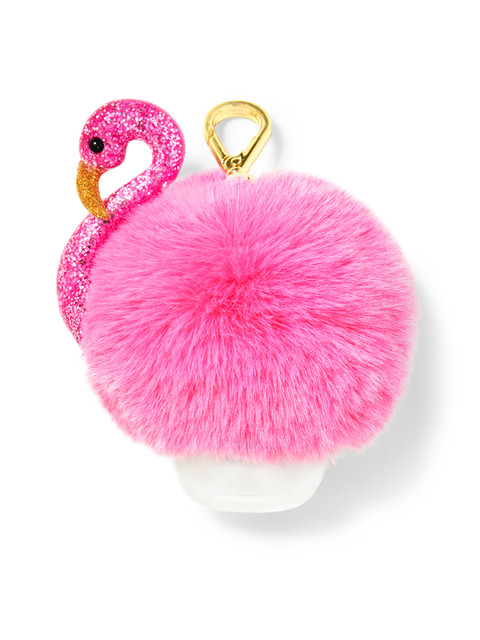 

Bath & Body Works Pink Flamingo Pom PocketBac Sanitizer Holder