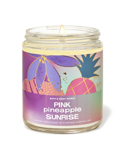 

Bath & Body Works Pink Pineapple Sunrise Single Wick Scented Candle - 198 g, Purple