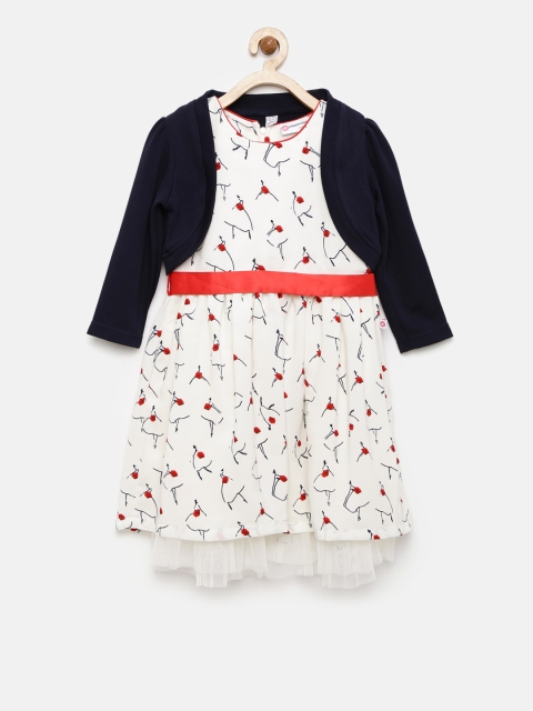 

Peppermint Girls Off-White Printed Fit & Flare Dress