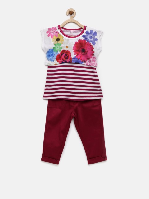 

Peppermint Girls Purple & White Striped Co-ords set