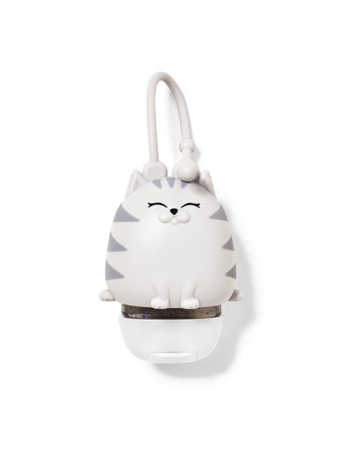 

Bath & Body Works Striped Cat PocketBac Sanitizer Holder - White