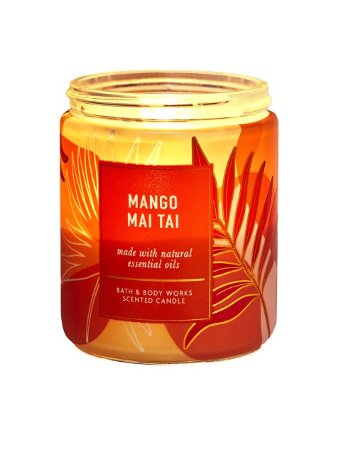 

Bath & Body Works Mango Mai Tai Single Wick Scented Candle - 198 ml, Red