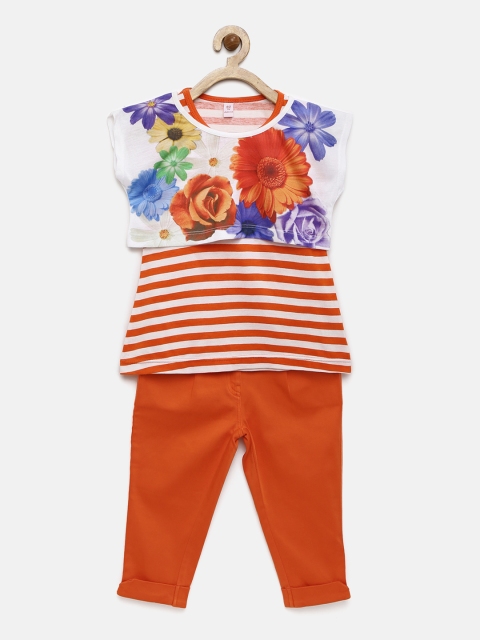 

Peppermint Girls Orange & White Co-ords set