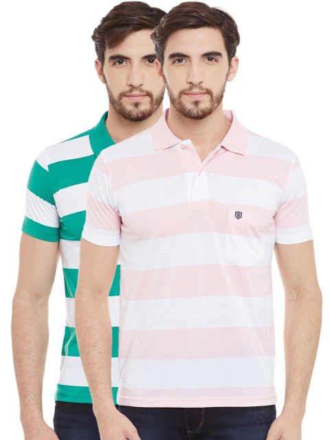 

Duke Pack of 2 Striped Polo T-shirts, Green