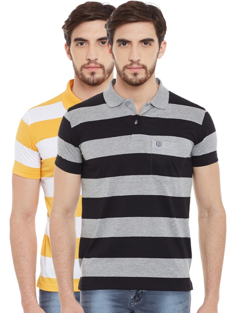 

Duke Pack of 2 Striped Polo T-shirts, Black