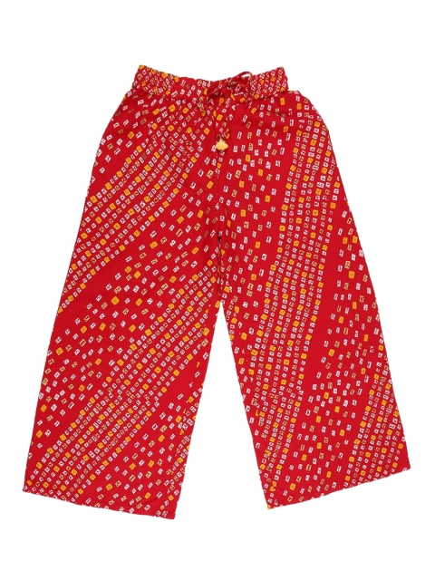 

V-Mart Girls Red & Yellow Ethnic Motifs Printed Ethnic Palazzos