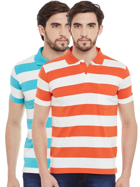 

Duke Pack of 2 Striped Polo T-shirts, Blue