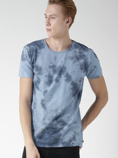 

Scotch & Soda Men Blue Tie-Dyed Round Neck T-shirt