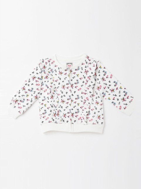 

R&B Girls White Printed T-shirt with Trousers