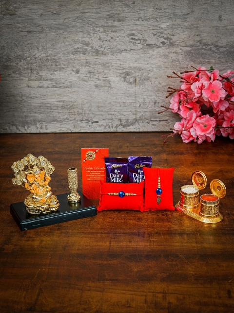 

StatueStudio Set Of 2 Rakhi With Gift Set, Multi