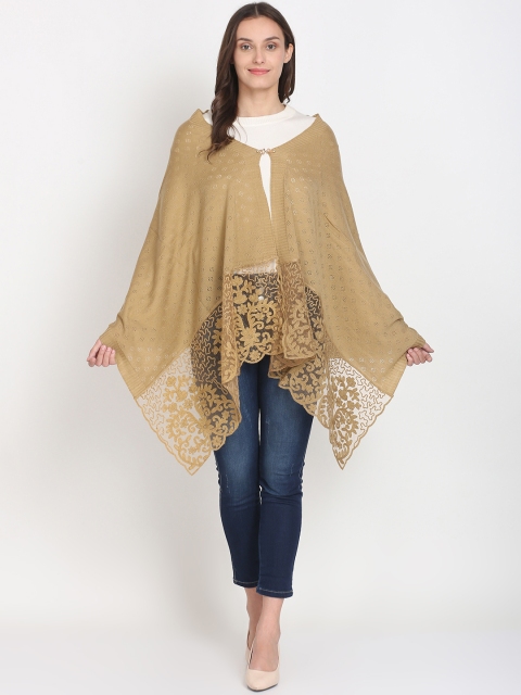 

Knitstudio Women Beige Embroidered Shawl