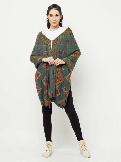 

Knitstudio Women Green Self Design Knitted Shawl