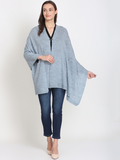 

Knitstudio Women Blue Solid Shawl
