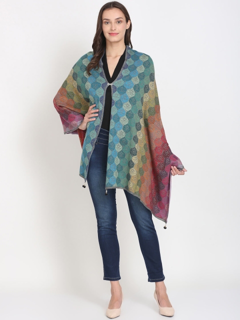 

Knitstudio Women Grey Self Design Knitted Shawl