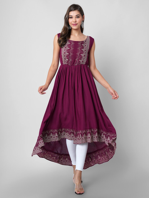 

DAEVISH Women Maroon Maxi Dress