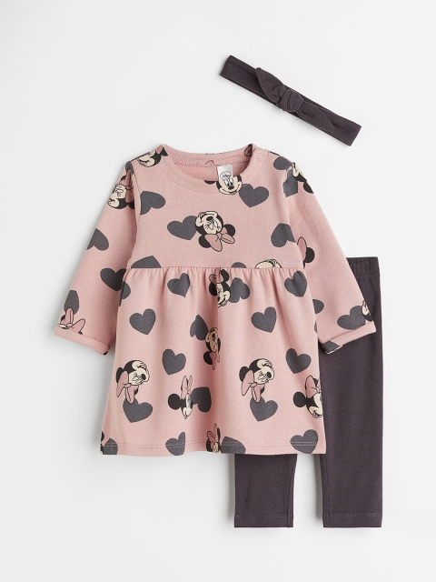 

H&M Girls Grey & Pink 3-Piece Cotton Set