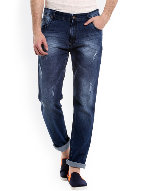 

High Star Men Blue Mid-Rise Mildly Distressed Jeans