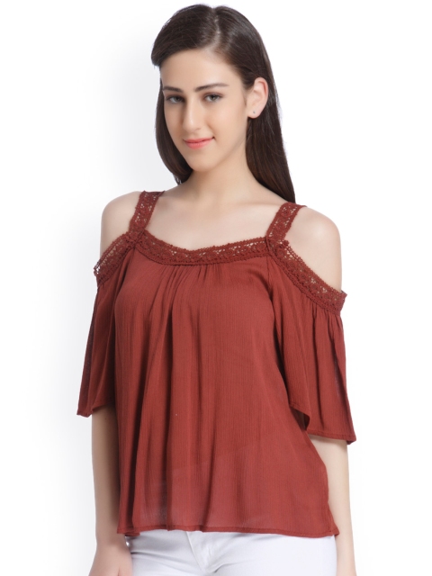 

ONLY Women Brown Solid Top