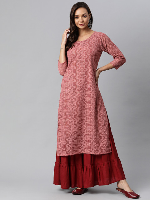 

Fashion FRICKS Women Maroon Ethnic Motifs Printed Kurta