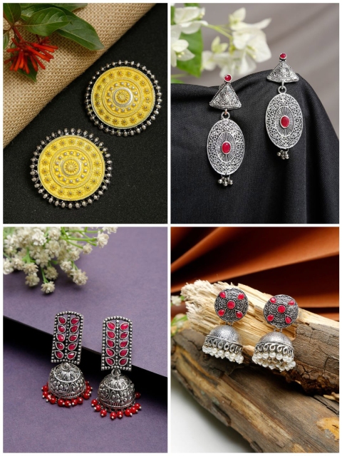 

NEUDIS Multicoloured Contemporary Jhumkas Earrings, Multi