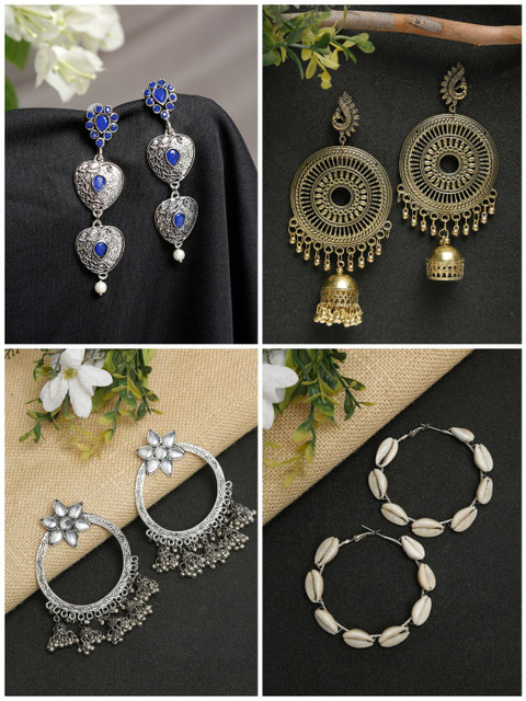 

NEUDIS Multicoloured Contemporary Drop Earrings, Multi