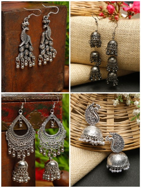 

NEUDIS Multicoloured Contemporary Jhumkas Earrings, Multi