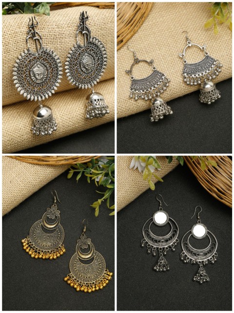 

NEUDIS Multicoloured Contemporary Jhumkas Earrings, Multi