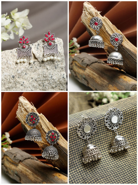 

NEUDIS Multicoloured Contemporary Jhumkas Earrings, Multi